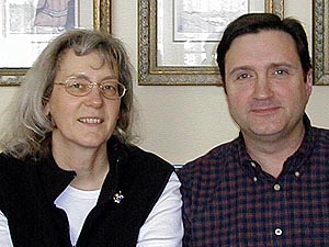 
Randy Barnes' employer laid him off and said it would also move work to India. His wife Sarah Barnes wants companies that outsource to be penalized.  (MPR Photo/Bill Catlin)
