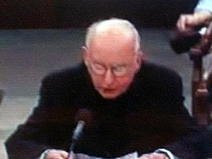 
"I am concerned because I sense in our society a growing
acceptance of revenge as a principle of justice," Archbishop Harry Flynn said.  (House Radio/TV)