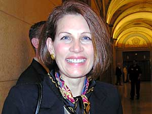 
Sen. Michelle Bachmann, R-Stillwater, says even though the same-sex marriage ban might stall in a Senate committee, she will explore other ways to get it to the Senate floor for a vote before the current session ends May 17. (MPR Photo/Laura McCallum)