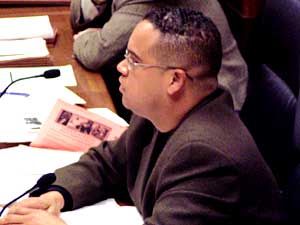 
Rep. Keith Ellison, DFL-Minneapolis, says African-Americans should support the efforts of gays to marry. "We know what it's like to not have your rights. We know what it's like to be deprived of your liberty and therefore we ought to know better," he says. (MPR Photo/Tom Scheck)