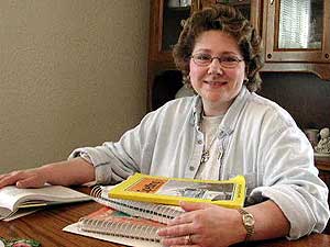 
Trina LeGarde has been teaching her children at home for nine years.  She uses textbooks that reinforce her Christian beliefs. (MPR Photo/Stephanie Hemphill)