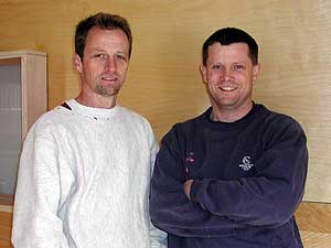 
Architects Paul Neseth (left) and Wynne Yelland are the co-owners of Locus Architecture. (MPR Photo/Marianne Combs)