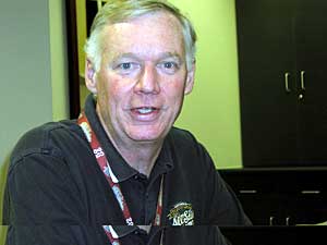 
Southeast Wisconsin Professional Baseball Park District Executive Director Michael Duckett acknowledges the widespread dissatisfaction with the way the ballpark deal has played out.  (MPR Photo/Elizabeth Stawicki)