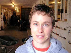 
Kathryn Gonier-Klopfleisch is advisor to the members of the saddle club at UMM.  She says the extra duties that come with taking care of a horse actually helps some students keep their lives in order.   (MPR Photo/Tim Post)