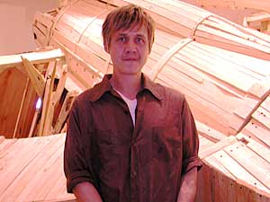
St. Paul artist Chris Larson is a sculptor, photographer, filmmaker and drawer. His many talents are on display at Franklin Artworks in Minneapolis.
 (MPR Photo/Chris Roberts)