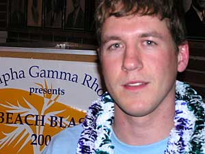 
Chris Staiger, president of the Alpha Gamma Rho fraternity, says more of his frat brothers want stricter control over alcohol. He expects the fraternity will ban alcohol from its house soon. (MPR Photo/Bob Reha)
