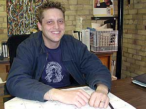 
Triple Rock Social Club co-owner Eric Funk. Funk says a smoking ban will create a logistical nightmare that music clubs and the city are unprepared for. (MPR photo/Chris Roberts)