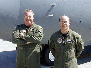
Lt. Col. Steve O'Brien (left) was the commander on Gopher 06, Master Sgt. Jeffrey Rosenthal was the flight engineer. (MPR Photo/Bill Catlin)