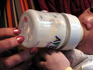 
Babies born addicted to meth are fussy and are difficult to calm. (MPR Photo/Cara Hetland)