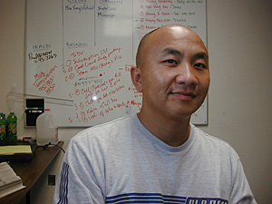 
Warmeng Moua and his sister Myka Moua co-wrote the article "Hell on Earth" in a January edition of Hmong Today. It chronicled the growing problem of meth use in the Hmong community.   (MPR Photo/Jeff Horwich)