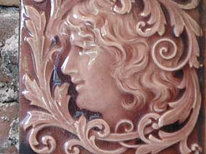 
The house has five fireplaces.  This is one of the tiles surrounding one in a first floor room.   (MPR Photo/Mark Steil)