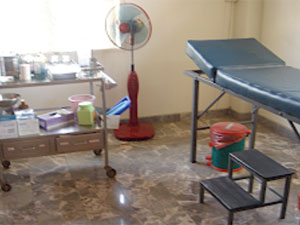 
The medical clinic at the refugee camp is described by Dr. Walker as better than those at many other such camps.  This is one of the examining rooms.  (Photo courtesy of Dr. Patricia Walker)