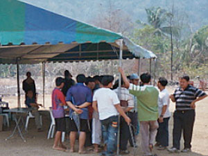 
Medical professionals from Minnesota conducted routine medical screenings of the Hmong refugees at the camp in March. They say they're most concerned about mental health issues, malnutrition and respiratory infections.   (Photo courtesy of Dr. Patricia Walker)