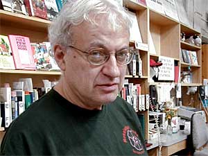 
Dave Unowsky, owner of Ruminator Books, says he's run out of money to keep the St. Paul store open. It's been in business for 34 years. (MPR Photo/Marianne Combs)