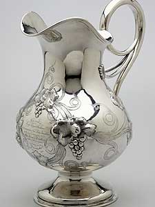 
E. Jaccard & Co. (St. Louis, company under Jaccard name, 1829-1994)Presentation Pitcher, c. 1854 Silver
 (Image courtesy the Minneapolis Institute of Arts)