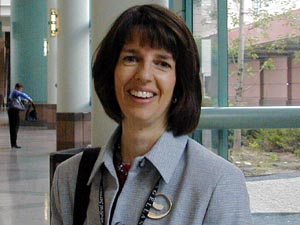 
Maura Donovan, a Medtronic research director says the company had identified the cell therapy approach as one of a range of technologies that could hurt its business.  (MPR Photo/Bill Catlin)