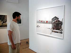 
Soth says he has a hard time looking at some of his older images, now that he knows what he'd do differently. (MPR Photo/Marianne Combs)