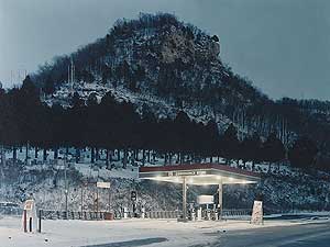 
Cemetary Gas in Fountain City, Wisconsin. In his "Sleeping by the Mississippi" project, Soth sought to document life along the Mississippi from North to South, capturing the world forgotten by the modern media.  (Photo by Alec Soth)