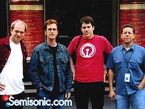 
The band (left to right) -- Jacob Slichter, Dan Wilson, John Munson and manager Jim Grant.  (Photo courtesy of Semisonic)