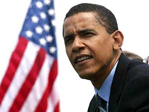 
Illinois Senate candidate Barack Obama earned his reputation as a rising star in the Democratic Party, with a rousing speech Tuesday night. Obama chastised the Republican Party for dividing the country along racial, gender and class lines. (Photo by Mario Tama/Getty Images)