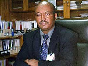 
Ethiopian government official Barnabas Gebre-ab vigorously deny any involvement in the Dec. 13 massacre, or the subsequent devastation of about a dozen Anuak villages. Gebre-ab, minister of federal affairs for Gambella, insists the Ethiopian army is not killing its civilians.  (Photo by Doug McGill)