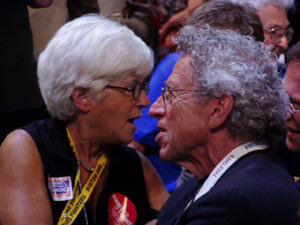 
Sam Kaplan, right, and his wife, Sylvia,  are major contributors to Democratic causes and candidates.  Since 2000,  they've personally given more than $60,000.   (MPR Photo/Michael Khoo)