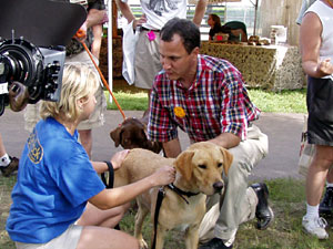 
Kennedy campaigns at the Game Fair in Ramsey. Both Kennedy and President Bush are relying on sportsmen to vote for them.   (MPR Photo/Tom Scheck)