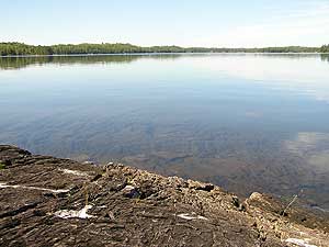 
Listening Point was the name Olson gave his property on Burntside Lake, north of Ely.  The property gave Olson his own wilderness-like escape, and writing inspiration.  One of his more popular works of essays was the book "Listening Point," written in 1957. (MPR Photo/Bob Kelleher)
