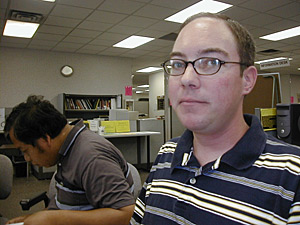 
Some employment analysts are glad to see more temporary hiring -- a sign that companies may be warming up to hire permanent workers soon.  For job-seekers like Ted Ritter, the trend means low benefits and continued instability. (MPR Photo/Jeff Horwich)