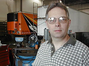 
Even though Commercial Truck and Trailer Repair in Roseville needs to hire more mechanics, service technician John Gislason says they can't find interested and trained candidates. With business back to historically strong levels, the repair facility is held back without a full complement of staff. (MPR Photo/Jeff Horwich)