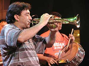 
Boban Marcovic plays flugel horn, among other instruments. Marcovic's band is 20 years old, and his 16-year-old son Marco is starting his own band. (Photo courtesy Boban Marcovic Orkestar)