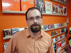 
Free radio advocate Glenn Austin says projects like Radio Re-Volt may inspire people to get involved in what he calls the low-power FM movement. (MPR Photo/Chris Roberts)