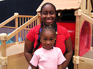
Neteshia is hoping her daughter QuNeshia will graduate from high school one day and attend college. (MPR Photo/Lorna Benson)