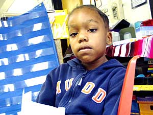 
Kindergartner Lorenzo Reese wrote a story about a field trip to the Minnesota Zoo. (MPR Photo/Tim Pugmire)