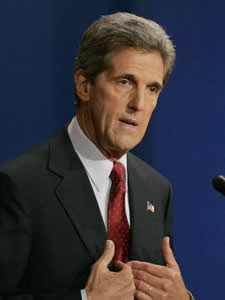 
Sen. John Kerry, D-Mass., focused on the war in Iraq during the debate. (Chris Hondros/Getty Images)