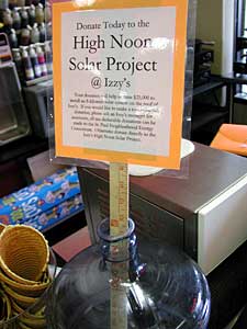 
Izzy's has raised $10,000 in donations solely from customers for its solar generation system. (MPR Photo/Marisa Helms)