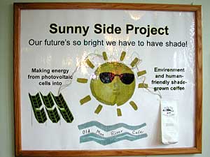 
Old Man River Cafe raised $10,000 from customers for its solar project.  The owners also received a $2,000 rebate from the state through the solar energy rebate program. (MPR Photo/Marisa Helms)