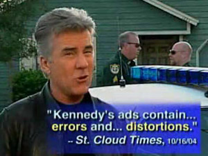 
Wetterling  has responded to the Kennedy ads with spots of her own.  In an ad released this week, Wetterling uses John Walsh from the TV show, "America's Most Wanted" to speak on her behalf.  (Image from Wetterling TV ad)