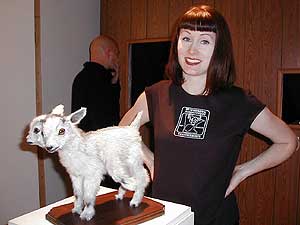 
Serena Brewer often creates animals with multiple heads and legs. But because of her refined taxidermy technique, the creatures look incredibly natural.  (MPR Photo/Marianne Combs)