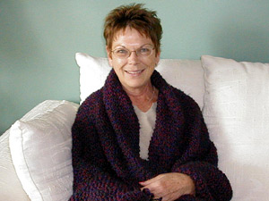 
"I wear it even when I don't have to," says Irene Schneider of Hastings, who was searching for comfort after losing her  daughter, Megan.  (MPR Photo/Greta Cunningham)