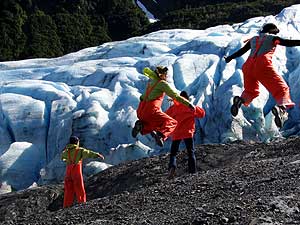 
Dancing on a glacier. This past year, Catalyst performed excerpts of "Heat and Life" on a treacherous glacier and an ocean beach, in Johnson's native Alaska. (Photo/David Hill, courtesy of the Walker Art Center)