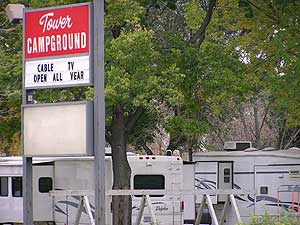 
Almost 1000 RV'ers list the Tower Campground in Sioux Falls as their home address  (MPR Photo/Mark Steil)