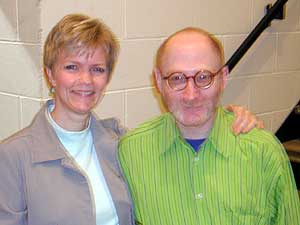 
Beth Cowart and Aaron Jay Kernis. Kernis, a noted composer in his own right, is the driving force behind the Composer Institute. Beth Cowart is Artistic Planning Associate for the Minnesota Orchestra. (MPR photo/Chris Roberts)
