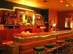 
When the NorShor opened as a movie theatre in 1940, it featured a milk bar on the mezzanine.  Now it's a regular bar, where patrons can enjoy a drink during concerts. (MPR Photo/Stephanie Hemphill)