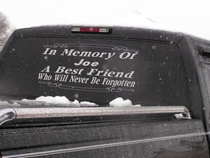
A friend made a unique memorial for Joe Crotteau. (MPR Photo/Stephanie Hemphill)