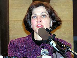 
Finance Commissioner Peggy Ingison says tapping into  reserves to balance the budget would be fiscally irresponsible. (MPR Photo/Laura McCallum)