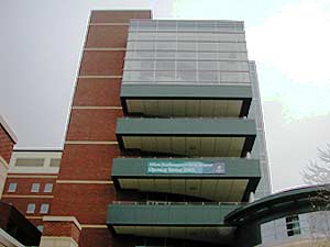 
The aging of the baby boomers and the growth in risk factors for heart disease are helping fuel a building boom among Twin Cities hospitals, which are in the process of adding five new heart care centers, including this one at Abbott Northwestern Hospital in Minneapolis. (MPR Photo/Bill Catlin)