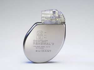
This Guidant defibrillator treats congestive heart failure. (Photo courtesy of Guidant Corp.)
