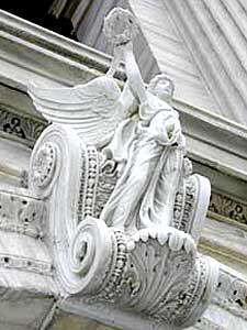
Architect Cass Gilbert designed the building with the U.S. Capitol in mind, and adorned it with elaborate paintings, carvings and other artistic elements.  (MPR Photo/Marianne Combs)