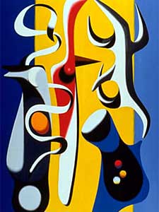 
Untitled, New York. Biederman began his career as a painter. He created this oil on canvas work in 1936. 
(Frederick R. Weisman Art Museum, Biederman Archive,  Promised gift of Charles Biederman) (Image courtesy of Charles Biederman)